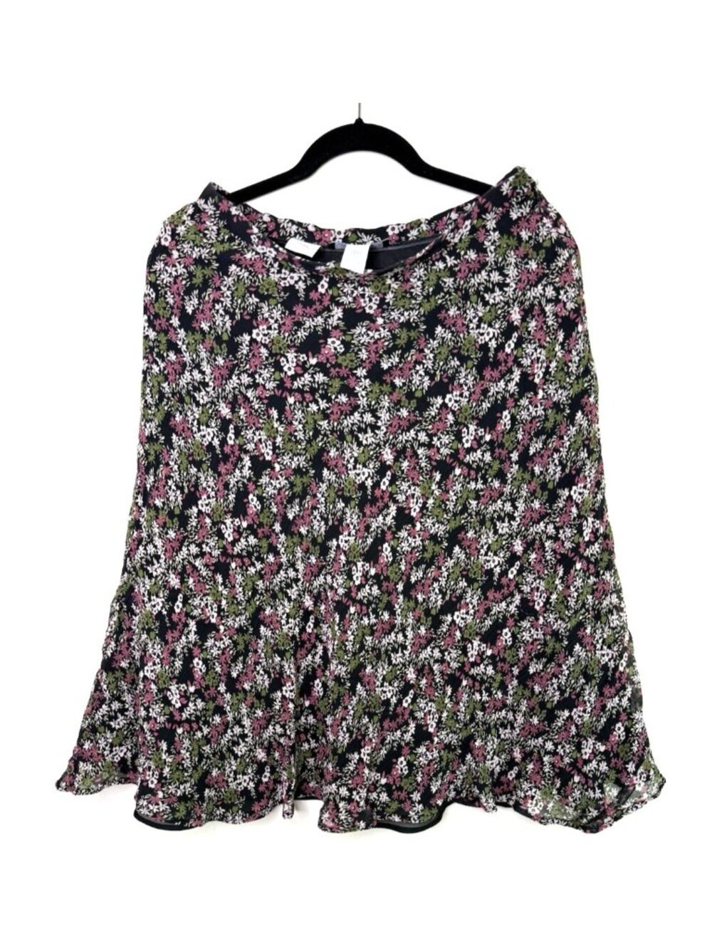 Vintage 90s Silk Skirt Floral Flowers Flowy Slip Grunge Fairy